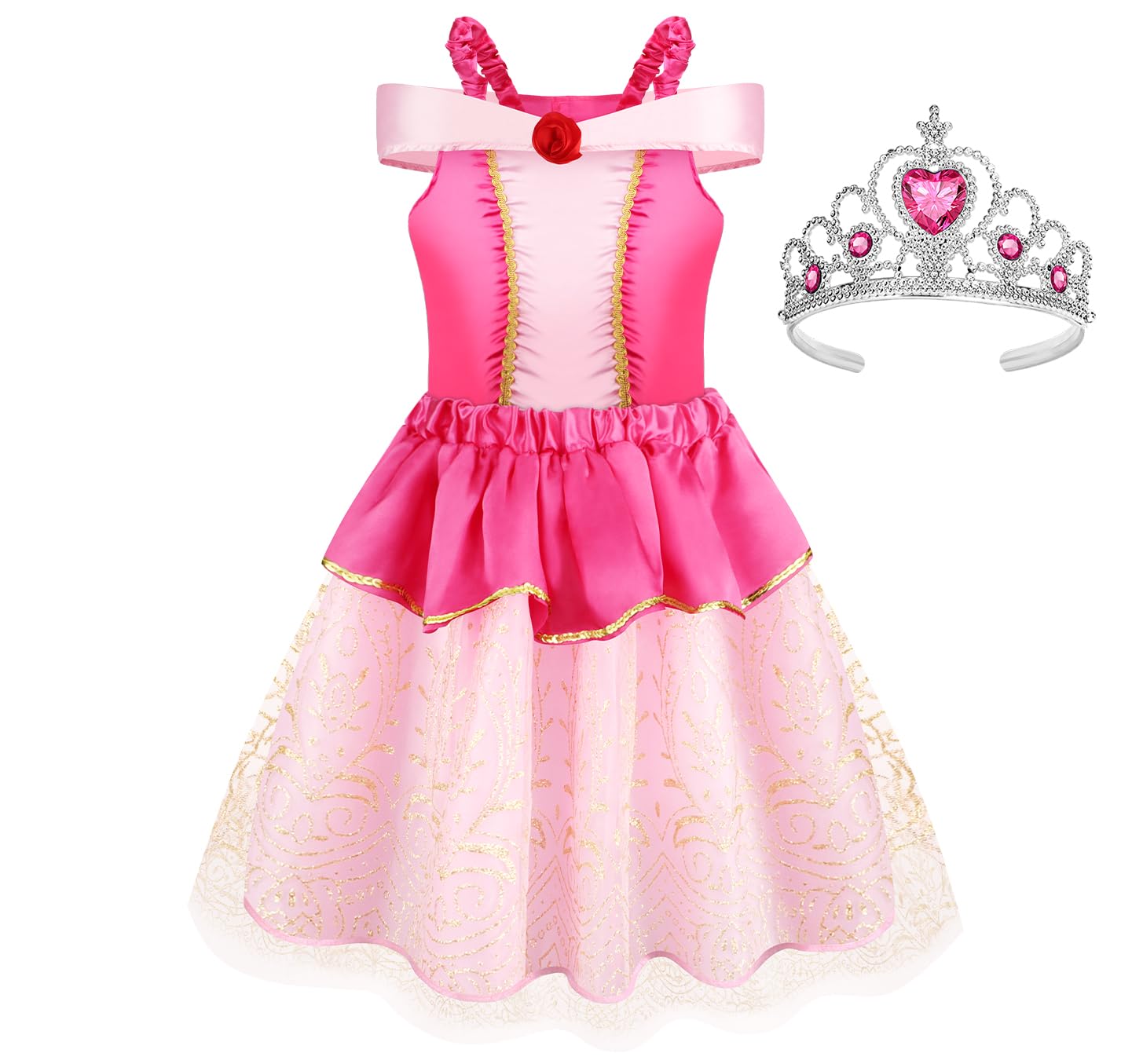 Chillife Princess Dress Up For Girls, Role Play Kids Dress Up Clothes Fo Girls Gift Set Princess Toys For Little Girls Ages 3-8Yrs Toddler Birthday Party