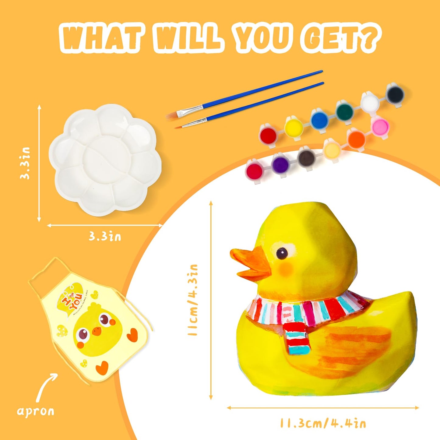 Loungelore Paint Your Own Duck Lamp Kit, Art Supplies Arts and Crafts for Kids Ages 8-12, DIY 3D Duckling Night-Light, Creativit