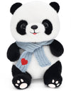 9.8'' Panda Dolls with Love Heart Scarf  Soft Stuffed Plush Animal Toys Plushies Valentines Day Decor Birthday Gifts for Her/Girlfriend Lover Mom Kids (Blue)