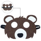Jtnohx Felt Animal Masks, 10 Pcs Halloween Mask, Animal Costume For Birthday Party Supplies (Bear Mask)