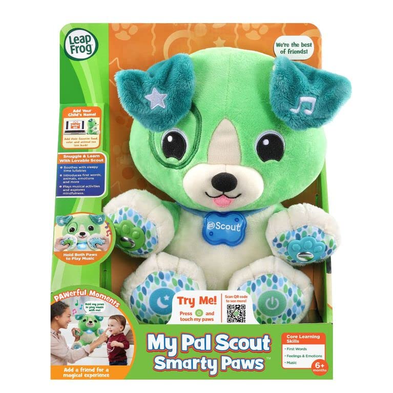 LeapFrog My Pal Scout Smarty Paws, Infant Plush Toy with Personalization, Music and lullabies, Learning Content for Baby to Todd