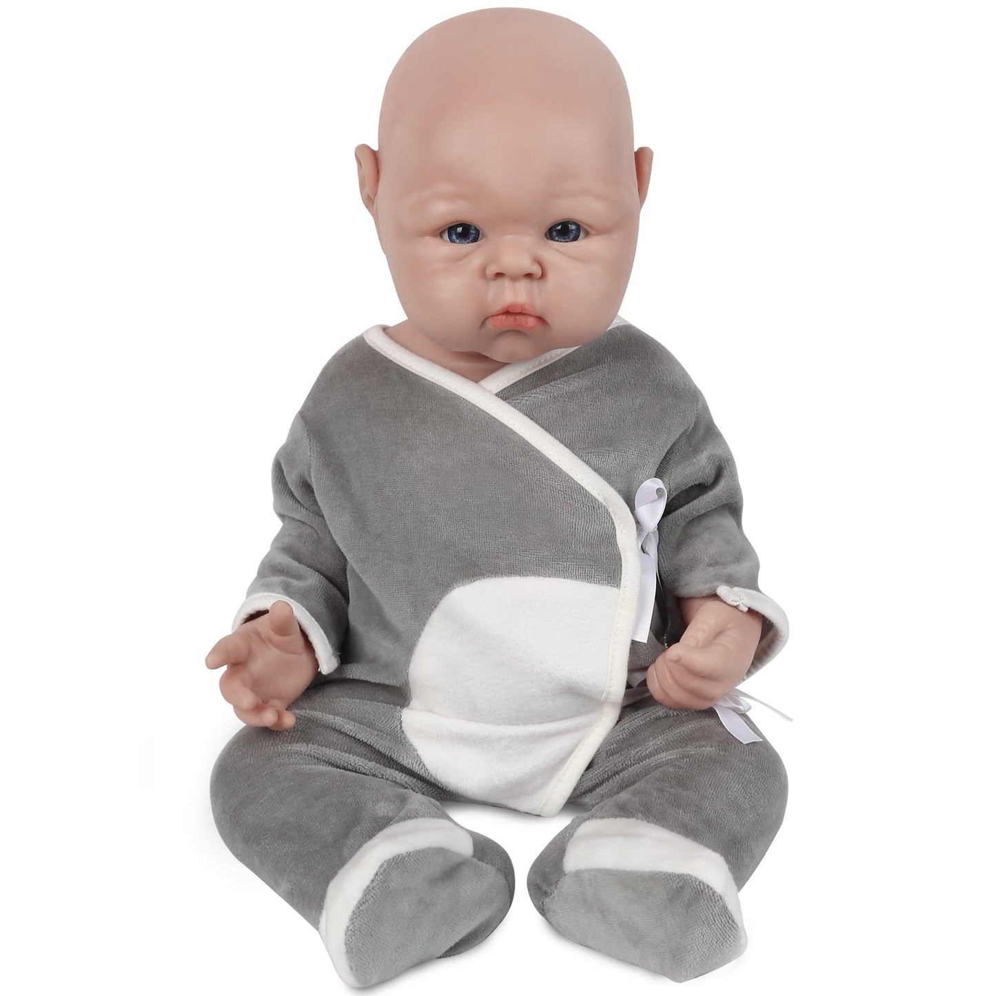 Vollence 19 Inch Realistic Full Body Silicone Baby Doll That Look Real Boy,Not Vinyl Material Dolls,Lifelike Baby Dolls,Reborn Baby Doll, Real Baby Doll - Boy