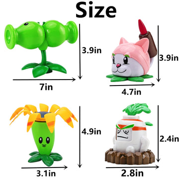 JHESAO 8 PCS Plants and Zombies Toys Action Figures Zombies PVZ Toys Set 1 2 Series Great Gifts for Kids and Fans Birthday and Christmas Party