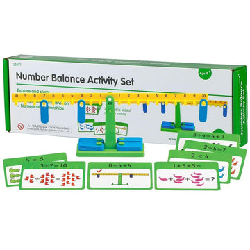 Edxeducation-25897 Number Balance Activity Set - Math Balance - Counting Toy - Learn Addition, Subtraction And Multiplication,Pa