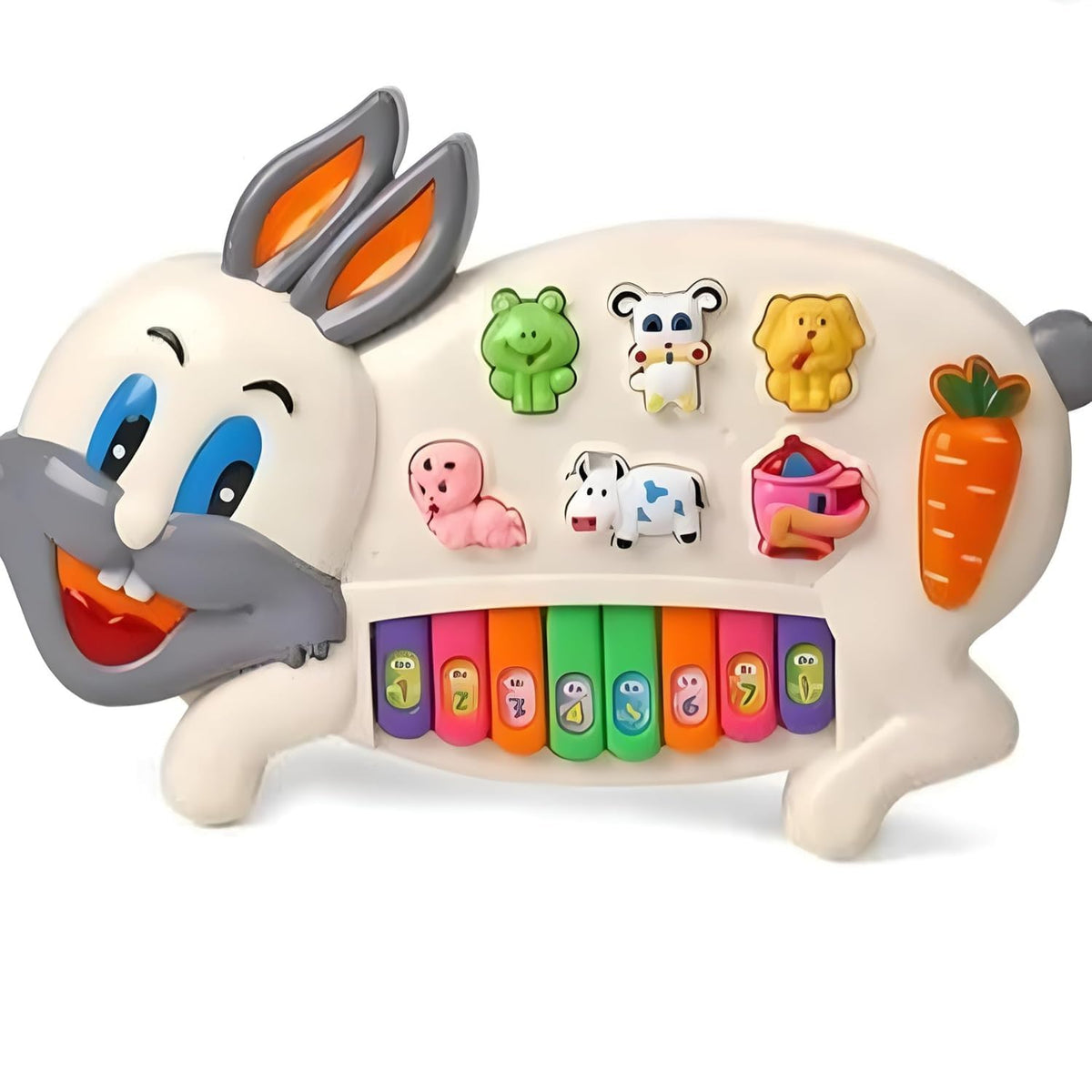 Bigfolk Rabbit Musical Piano Toy For Kids, Animal Sound Learning Keyboard With Lights, Educational Music Toy For Toddlers, Inter