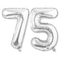 Flyloons 75 number Silver Foil Balloon 16 inch Size Birthday Decoration Items Pack of 2 | 75th Year Balloons | Seventy Five