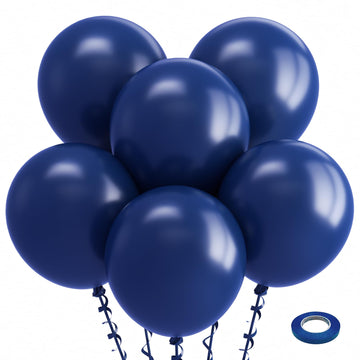 Bezente Navy Blue Balloons 18 Inch - 30 Pack Large Thick Blue Balloons Big Round Dark Blue Latex Balloons For Birthday Baby Show