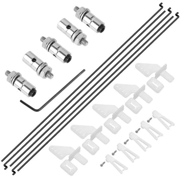 Hobbypark 20Pcs Nylon Control Horns 20X11Mm + 1.2X21Mm Clevis + Pushrod Connector Linkage Stopper 1.3Mm + 1.2 X 180Mm Steel Z St