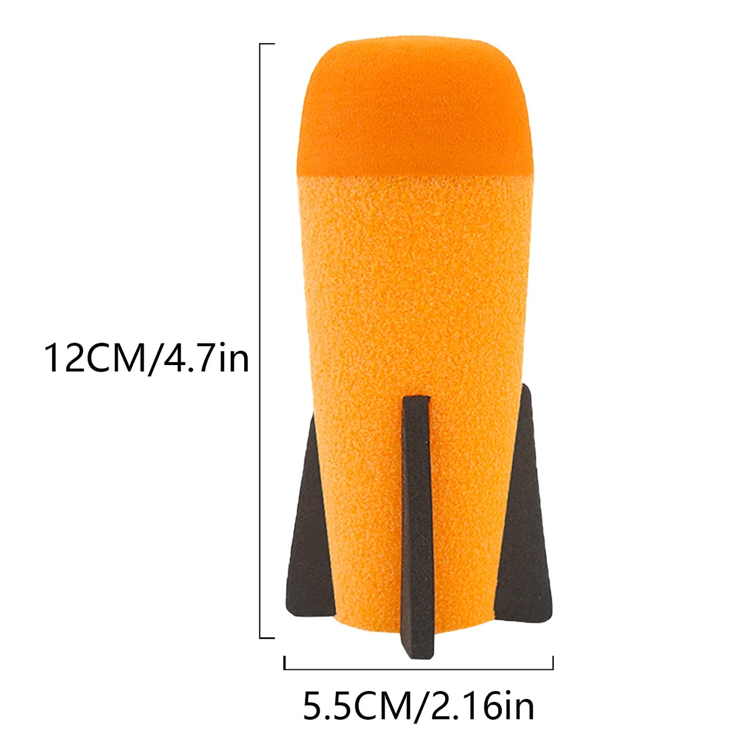 EKIND 10-Pack Mega Missile Refill for Toy Rocket Launcher  Foam  Compatible for Nerf N-Strike advanced Series (Orange)