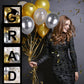 Aoke Graduation Party Decorations 2024 Graduation Balloon Boxes, 4Pcs Graduate Balloon Boxes With Gold Balloon Light Strings Bla