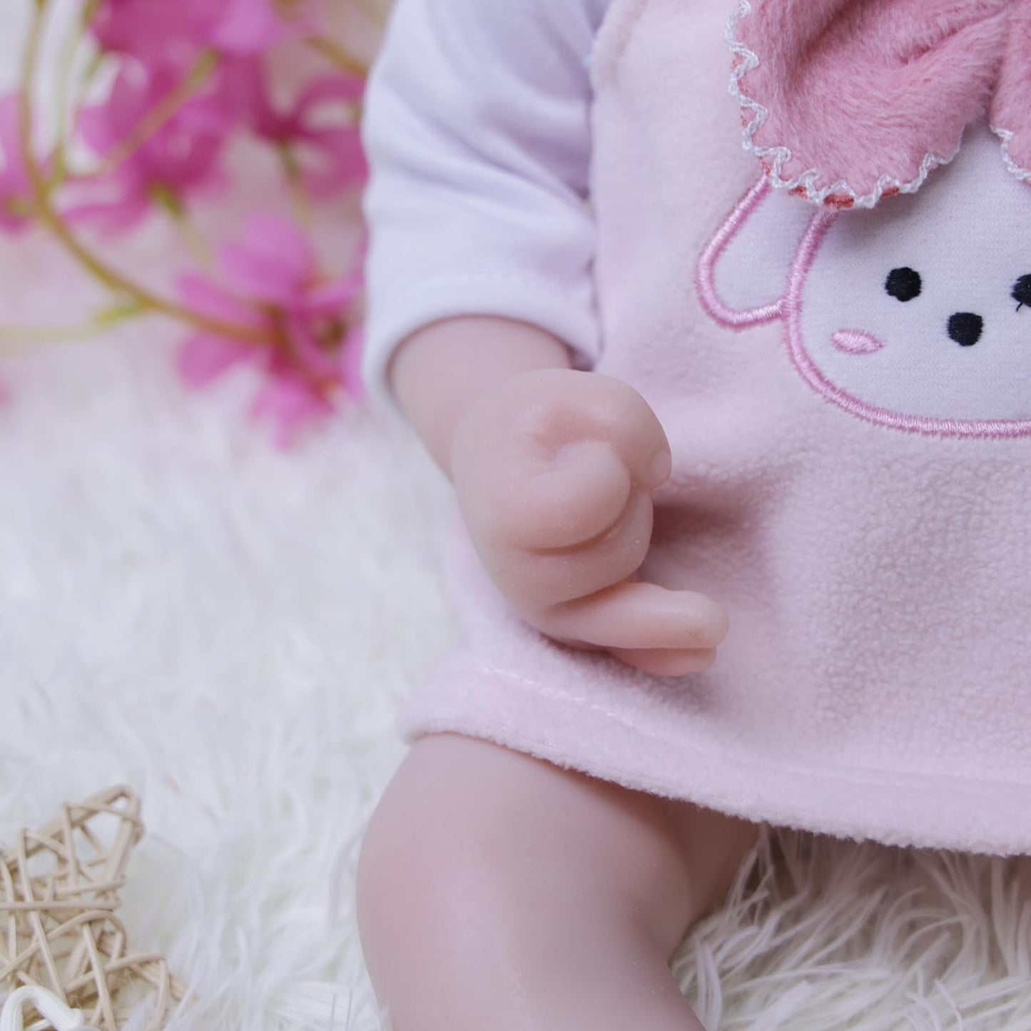 Aisite Reborn Baby Dolls Girl - 18 Inch Full Silicone Baby Girl Eyes Closed, Christmas&Birthday Gifts, Suitable For 3+