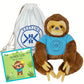Keeping Kalm Salomon Sloth Stuffed Animal, 10" Brown Plush, Machine Washable, Weighted with Removable Heating Pad