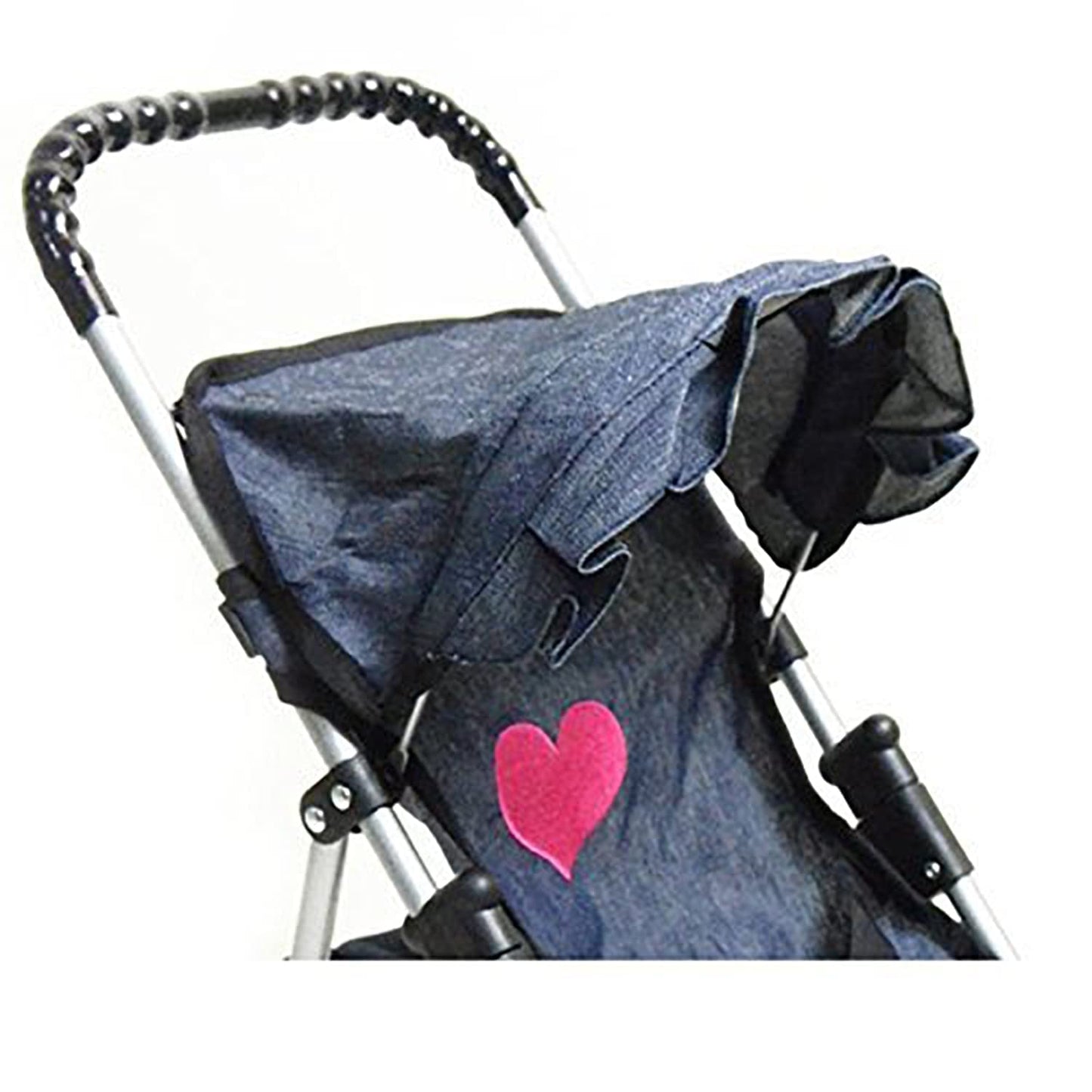 The New York Doll Collection Denim Baby Doll Stroller, 20.5" x 10" x 20.5", Metal, Model 9318D