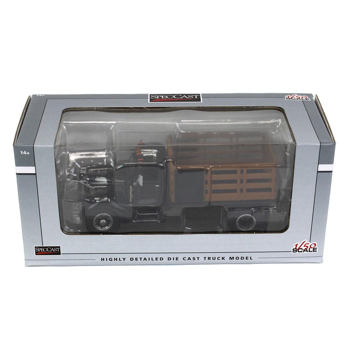 Spec Cast 1/50 Black International KB 8 Truck with Stake Bed 39512