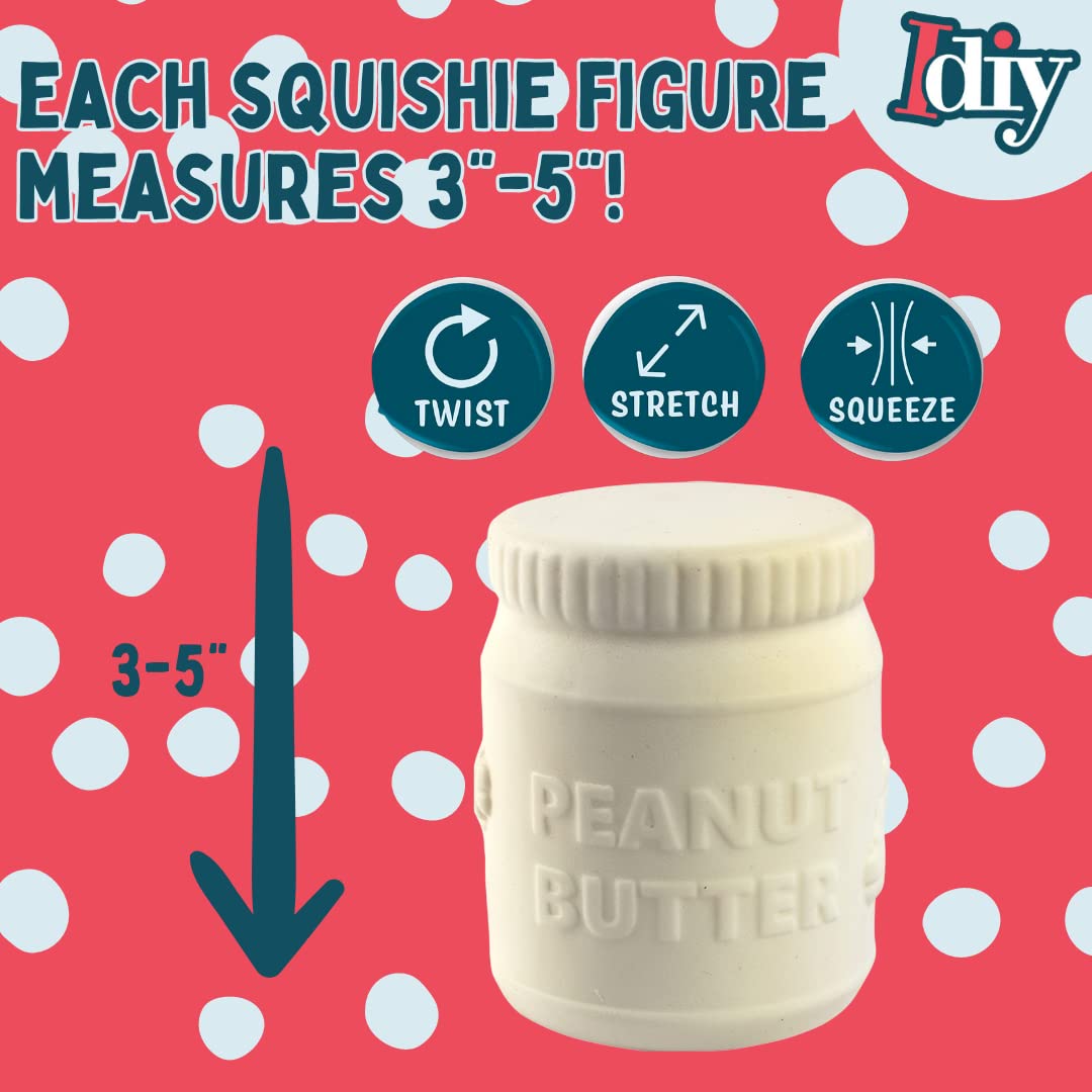 DIY Party Craft Kit Jumbo Food Container Squishies (9 Unique Cute Pantry Shapes)-White Kawaii Scented Slow Rising Squishy Toys,