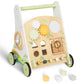 Wooden Baby Push Walker Adjustable Speed Montessori Walker With Activity Center For Boys, Girls And Toddler Toy For Ages 1-3