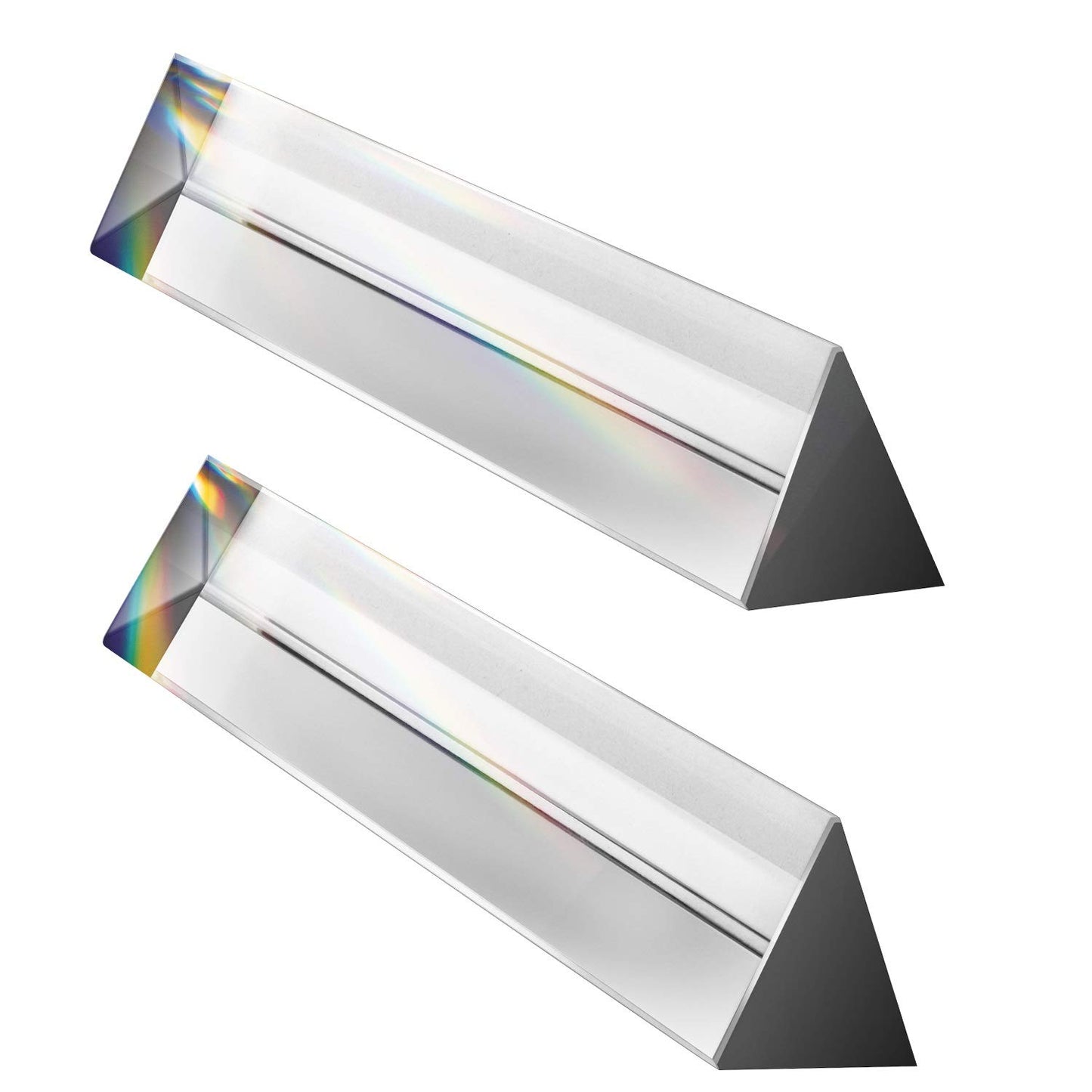 Young4Us 2 Pack 6-Inch Crystal Optical Glass Triangular Prism For Photography, Kids, Science, Teaching Light Spectrum, Physics A