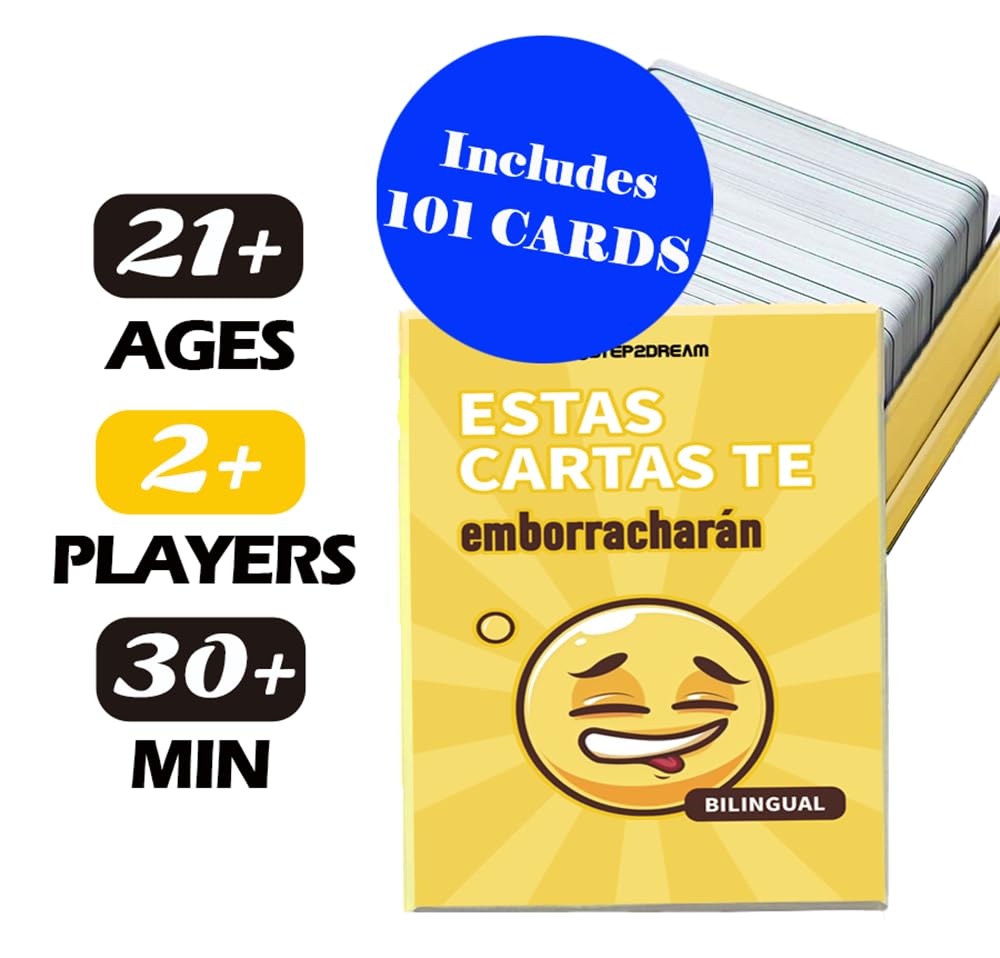 Magictodoor Bilingual Spanish-English Drinking Card Game | Fun Alcohol Party Game for Adults | Small Size | Paper Material