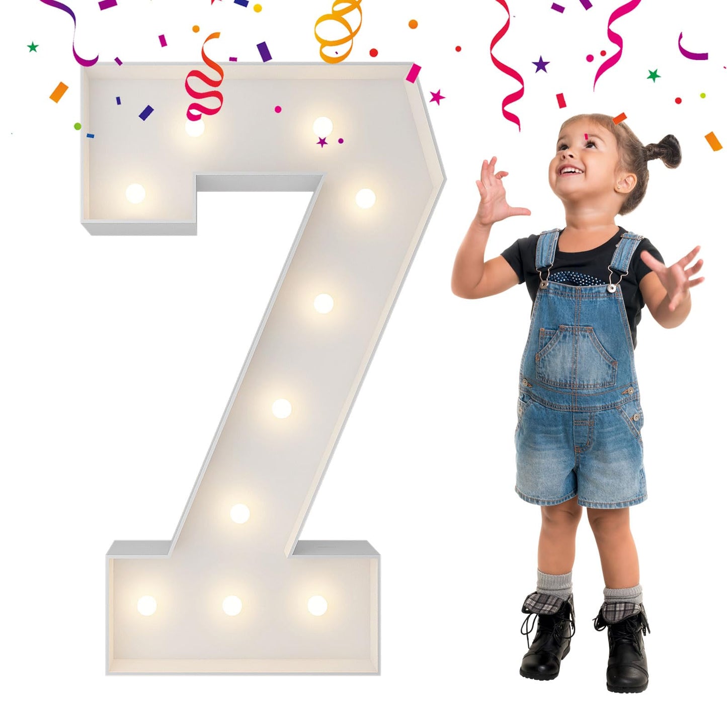 3Ft Light Up Numbers, Mosaic Numbers For Balloons, Marquee Light Up Letters, Giant Mosaic Balloon Number 7 For 17Th Birthday Dec