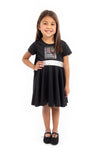 Little Adventures Galactic Dark Villain Twirl Dress Up Costume with Cape - Machine Washable Child Pretend Play Party Dress (Size