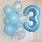 Paticool 40 Inch Blue Number Balloon 3, Large Light Blue Number Foil Mylar Balloons For Birthday Party Celebration Decorations S