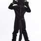 Jsiicennf Black Cat Animal Costume Girls, Kids Black Cat Halloween Cosplay Dress Up Jumpsuit Costume For Girls Boys (Large)