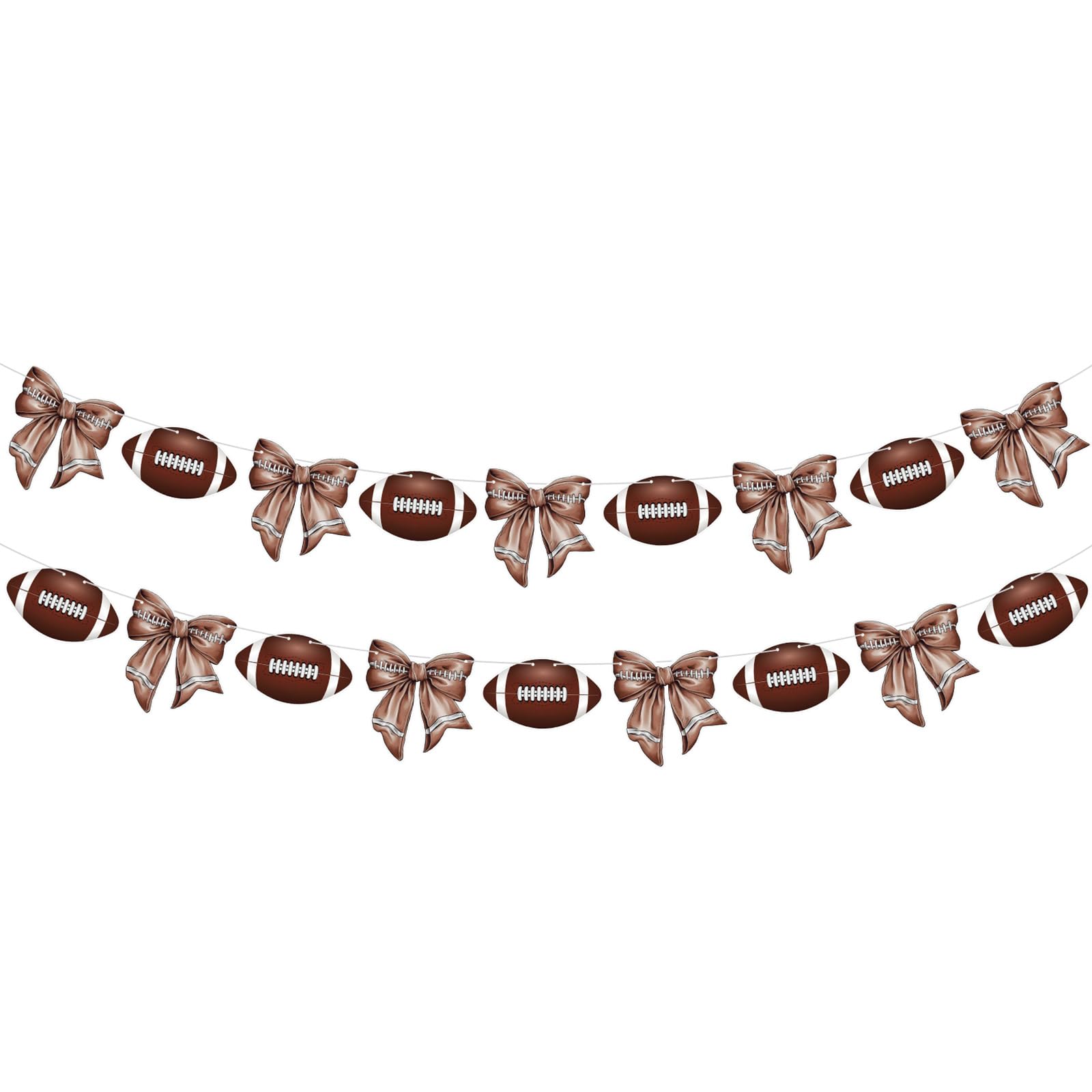 TaoBary 2 Pack Football Garland Decorations - Football Banner Hanging Decorations Decor for Sport Themed Birthday Party Bowl Gam