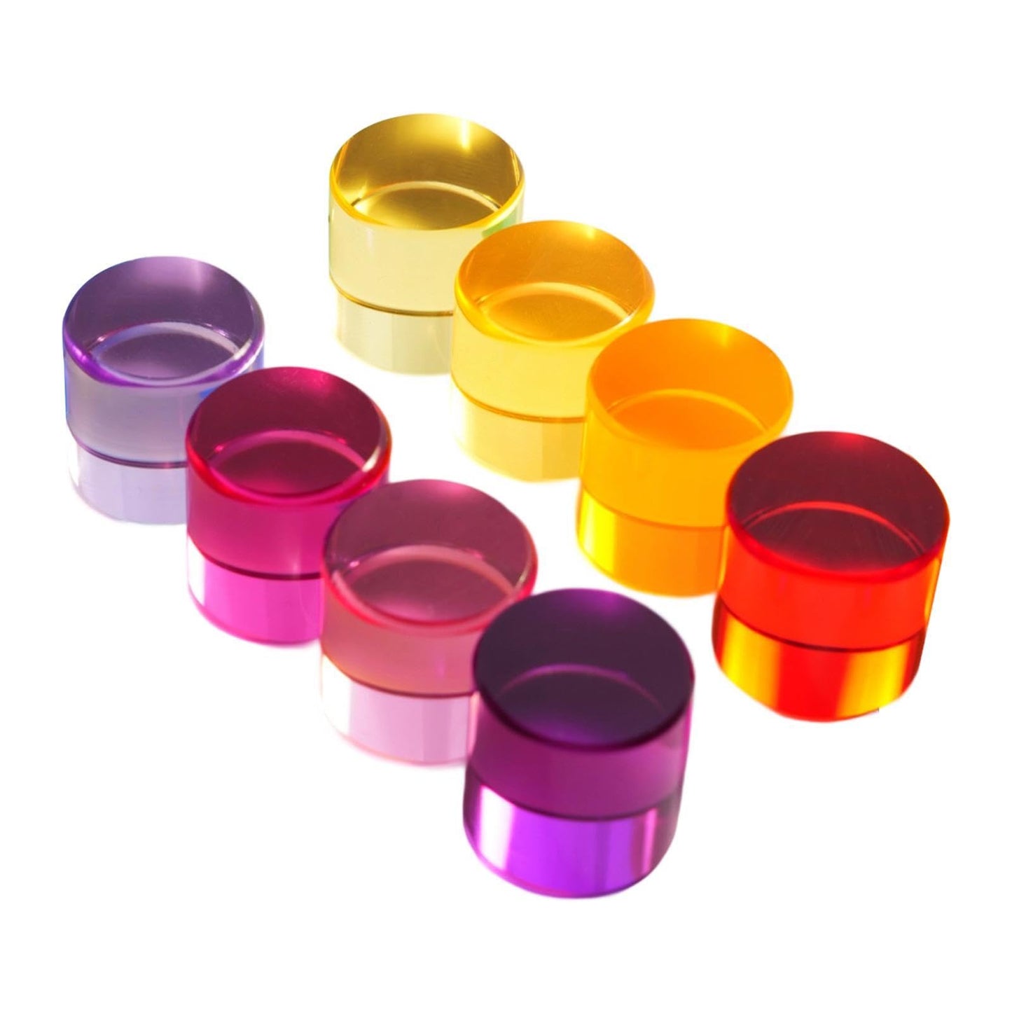 Jazzy Pearls 8Pcs Rainbow Building Blocks Set Training Rainbow Building Acrylic Cylinders 2.5Cm|Toys & Hobbies | Educational | O