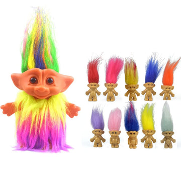 Yintlilocn-11Pack Vintage Troll Dolls,Lucky Dolls Chromatic Adorable For Collections, School Project,Arts And Crafts,Party Favors