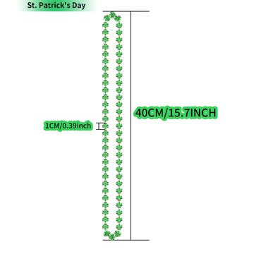 JANEMO Green Necklace,St Patrick's Day Decorations, St Patricks Day Gifts for Kids,Adults,St Patricks Day Accessories (6PCS Sham