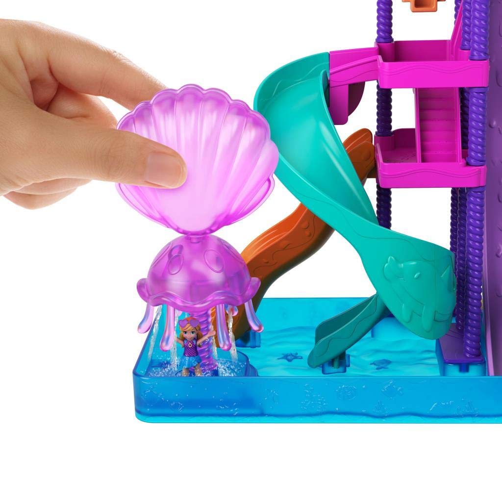 Polly Pocket Outdoor Toy - Pollyville Super Slidin Water Park Playset with 2 Micro Dolls & Accessories, Multi, Model GNG65, Taille unique