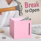 Piggy Bank For Adults Must Break To Open, Unbreakable Adults Piggy Bank Made Of Stainless Steel, Metal Saving Bank (Pink, 4.72-I