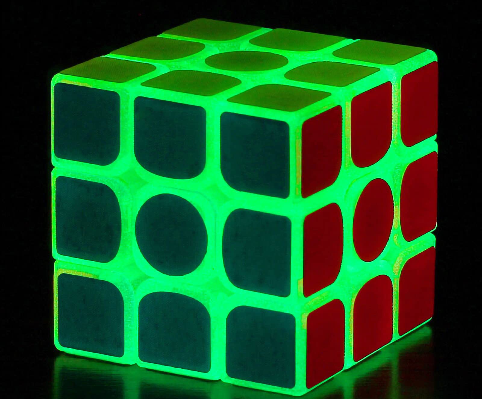 AMAZA 3x3 Fluorescent Speed Cube  Green Luminous  Plastic  Puzzle  1 Set  1 Piece  1 Count  mature-themed