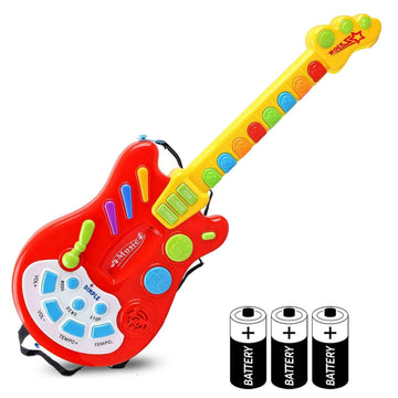 Dimple Kids Handheld Musical Electronic Toy Guitar With Over 20 Interactive Buttons, Levers And Modes For Children, Best Toy For Girls & Boys (Guitar With Batteries)