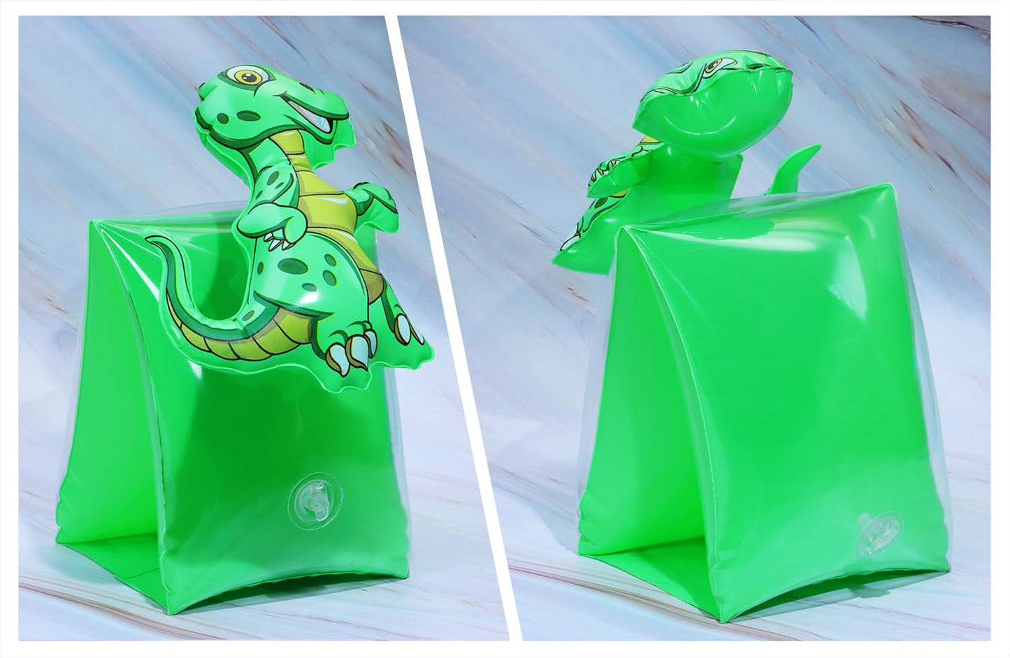 PENTA ANGEL Swim Arm Floats - Inflatable Cartoon Dinosaur Arm Bands for Kids, PVC, Multicolor, 2Pcs, Perfect for Summer Pool Parties
