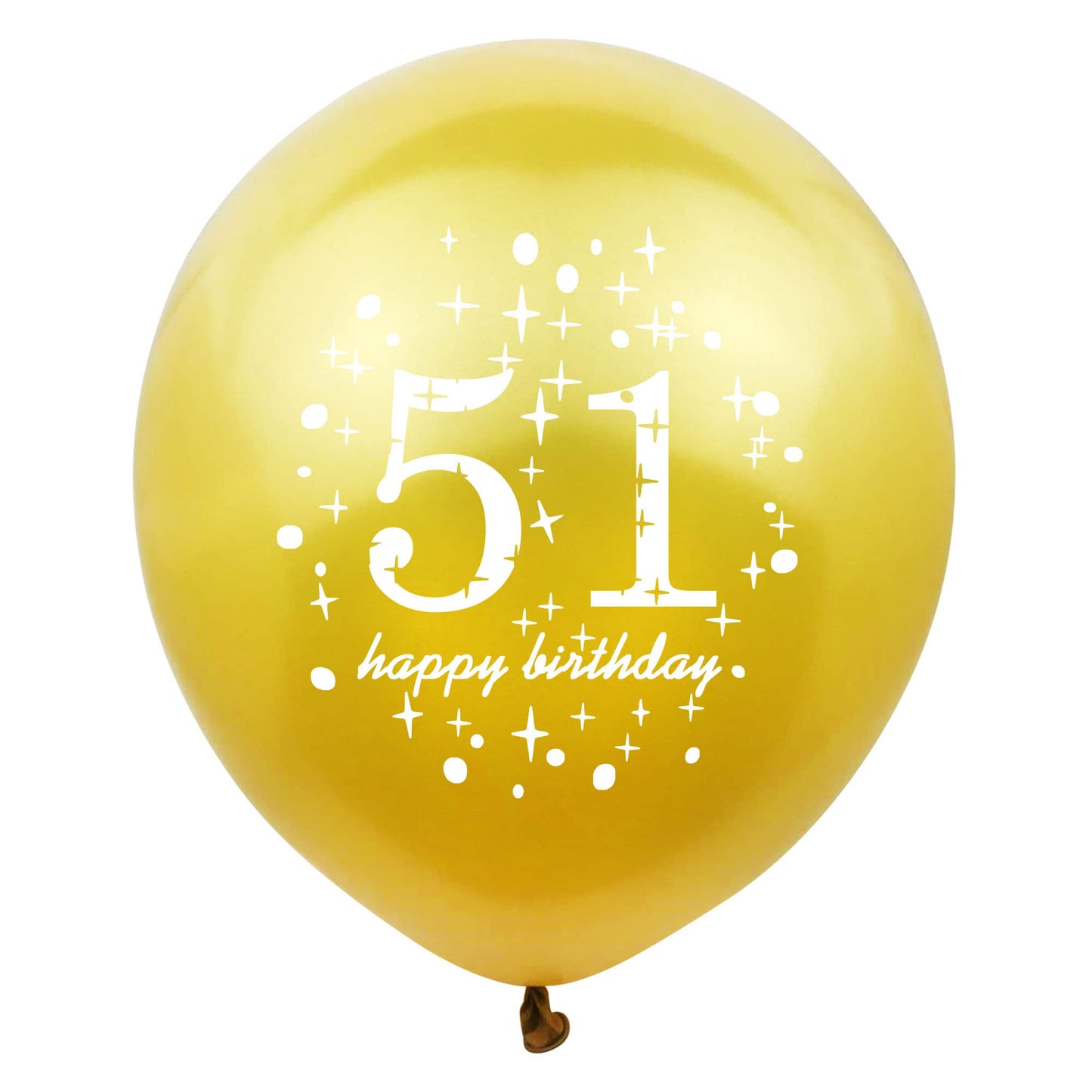 SHUNTAI 51st Birthday Decorations - Gold & Black Balloons, 12 inch, Latex, 15 Pieces, Confetti, Happy Birthday Party Supplies