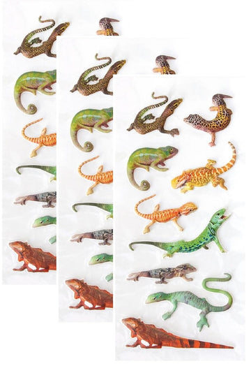 Playhouse Soft Puffy 9-Piece Sticker Sheet Sheet for Crafts, Trading & Collecting - Leapin Lizards 3 Packs