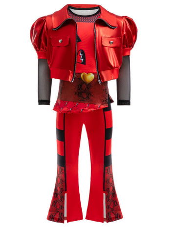 Coolproud Rise Of Red Costume For Girls Includes Jacket Skirt Pants 3-Piece Set 5-14Y