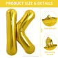 Toniful 40 Inch Large Gold Letter K Balloons Helium Balloons,Foil Mylar Big Balloons For Birthday Party Anniversary Supplies Dec