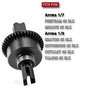 Arrcat 43T Differential & 10T Main Gear Upgrades Part For Arrma 1/7 Felony Limitless Infraction Fireteam Mojave 1/8 Typhon Notor