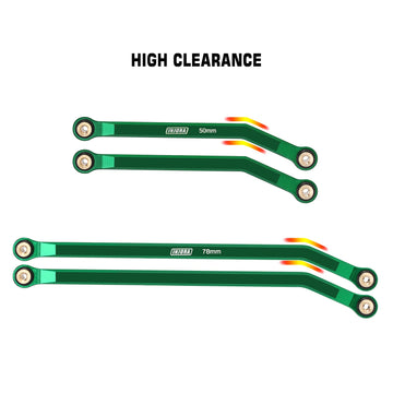 Injora High Clearance Front 4 Links Set For Scx24 Gladiator Dodge Power Wagon 1/24 Rc Crawler Car Axial, 8Pcs (Green)