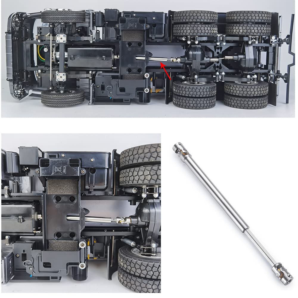 RC-Hub 1Pcs RC Driveshafts Metal Drive Shaft 45-50/47-57/55-67/60-80mm for 1:14 Tamiya Trailer Tractor Truck RC Crawler Car (120