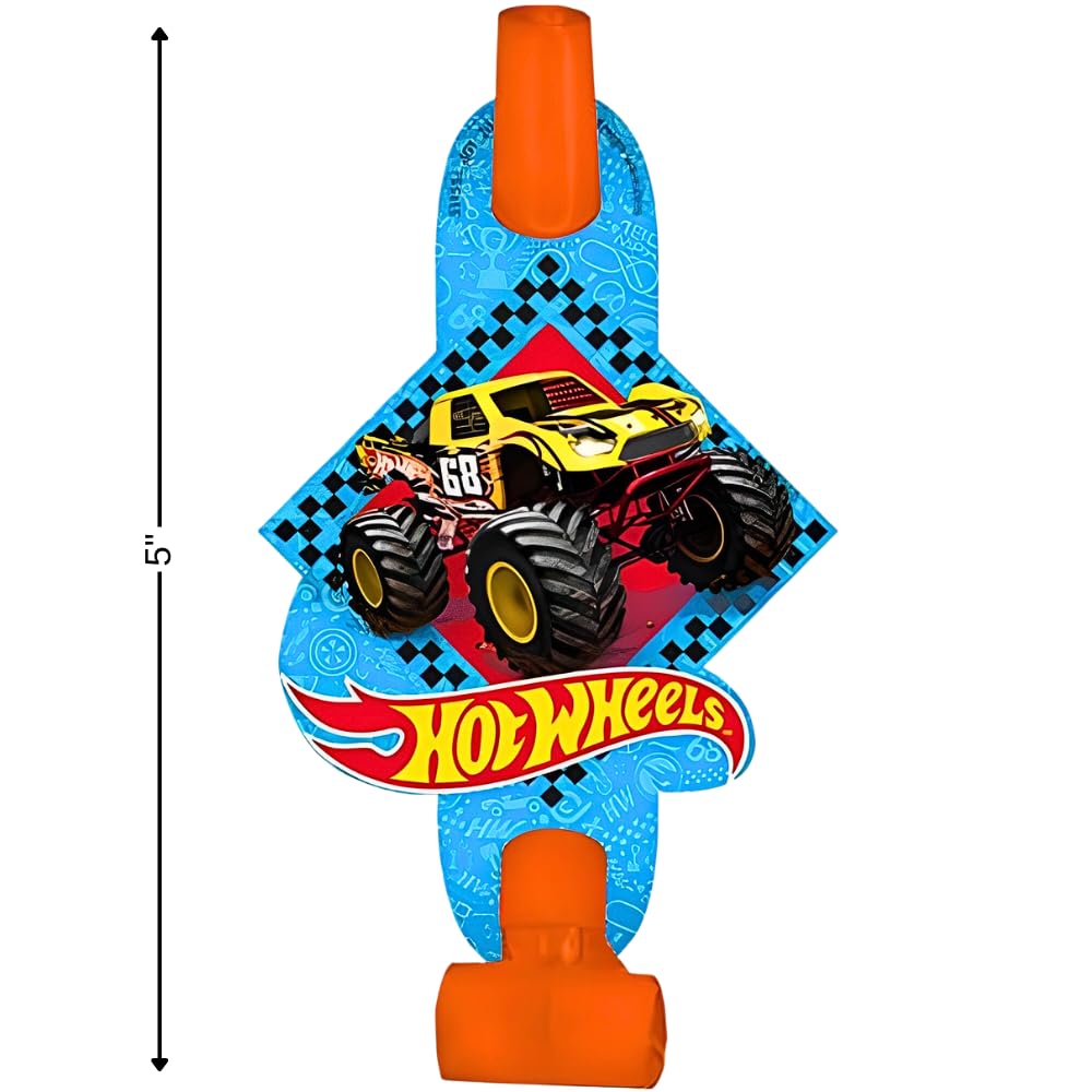 Amscan 331551 Hot Wheels Wild Racer Blowouts, 8 Pcs, Party Favor,Multi Color,5'