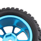 Mxfans Black 75mm Dia Beard Pattern Rubber Tyre & Blue Aluminum Alloy 10-Spoke Wheel Rims with 12mm Hex for RC 1:10 On Road Car