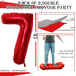 Goer Red Foil Balloons Number 7,Huge Number Balloons For 7Th 77Th Birthday Party Supplies Anniversary Decorations (3 Pcs,42 Inch,32 Inch,16Inch)