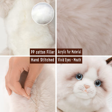 Cu-Mate 20 Inch Gray Ragdoll Cat Stuffed Animal Toys Dolls,Cute Handmade Plush Toy Ann Baker Cat Birthday Gifts Present For Boys