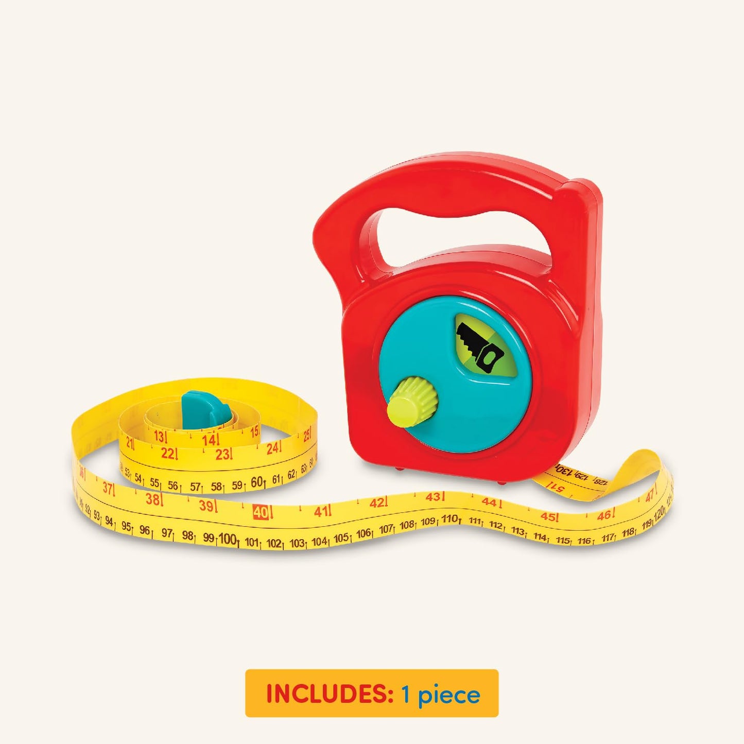 Battat - Toy Measuring Tape - Working Reel & Easy-Hold Handle - Tool Discovery Carousel - Metric & Imperial Units - 2 Years + -