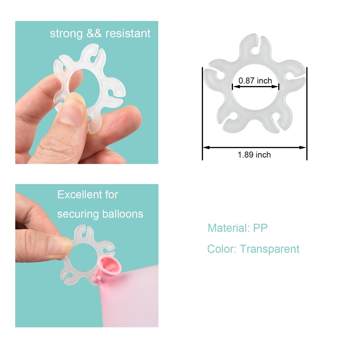 Miliocry Balloon Clips 100 Pcs, Balloon Arch Bracket Buckle, Balloon Connectors Clip Holders For Decor Balloon Flowers Arch Colu