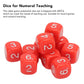 Number Dice, 20Pcs Plastic 6 Sided Game Dice 16Mm Round Corner Polyhedral Dice Set For Numeral Teaching Board Games (Red)