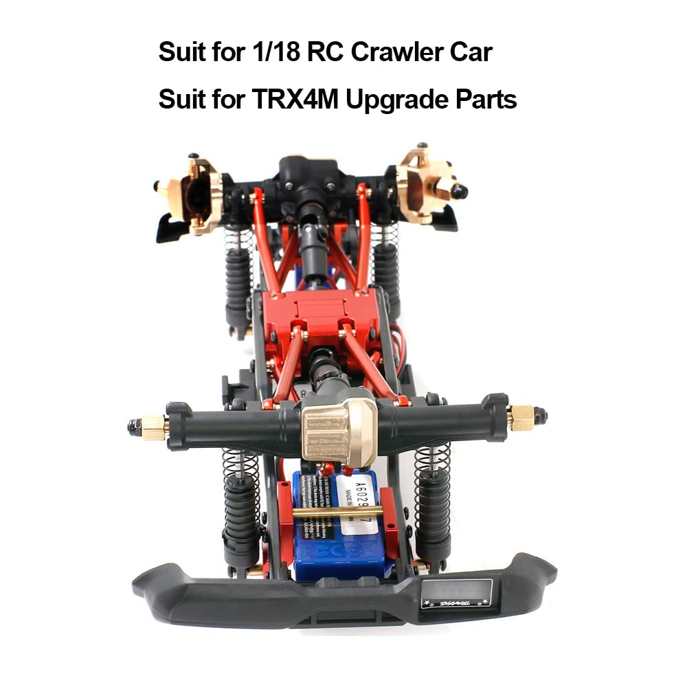 2PCS Brass Diff Cover Front and Rear Axle Diff Cover for 1/18 RC Crawler Car TRX4M Upgrade Parts